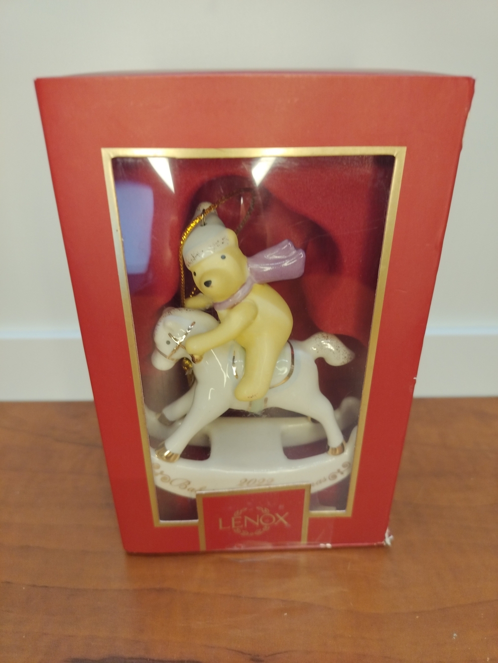 Lenox 2022 Winnie the Pooh Baby's 1st Christmas Porcelain Ornament 4 Inch